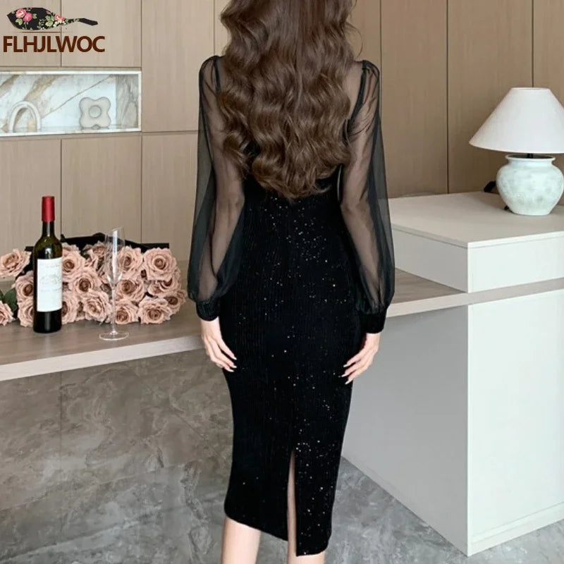 New Year French Design Party Dress Elegant