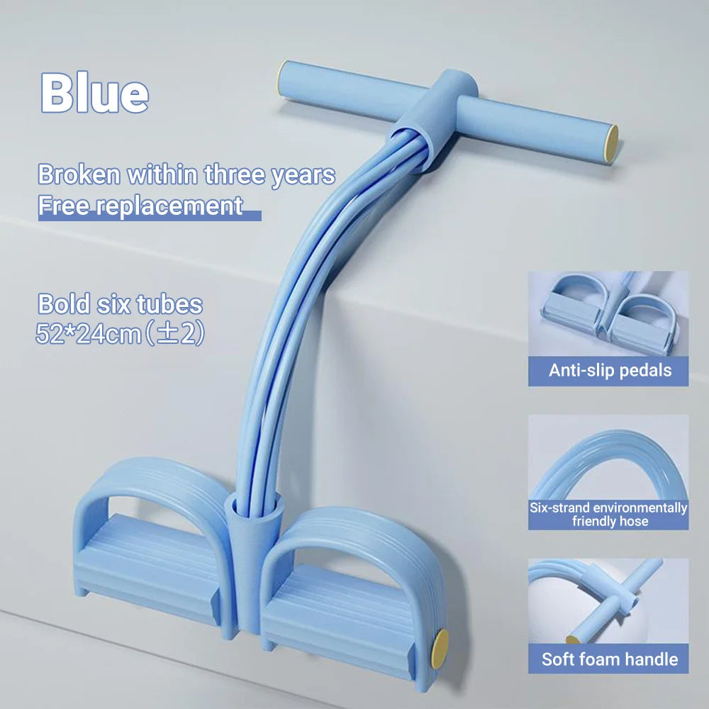 Multifunction Tension Rope, 6-Tube Elastic Yoga Pedal