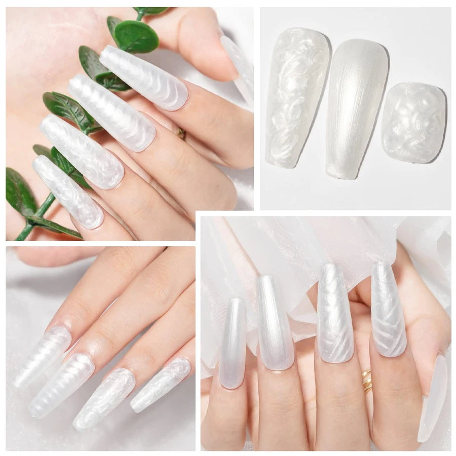 1/6Pcs Grey White Color Nail Gel Polish