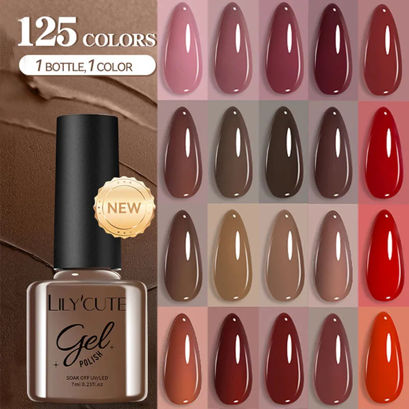 Brown Red Purple Nail Gel Polish Coffee Color Series