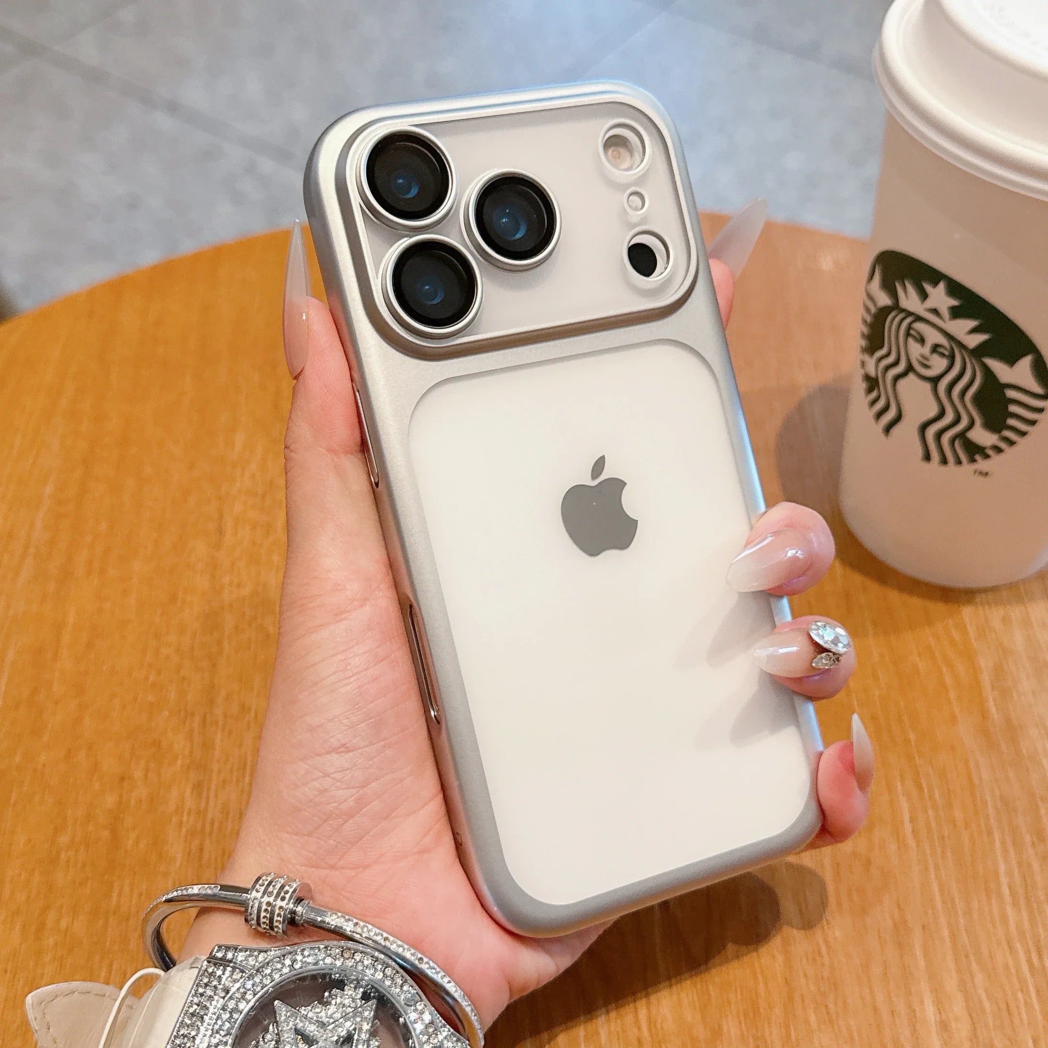 Phone Case For iPhone Air 17 Pro Max 16 15 14 Plating Frame Lens Glass