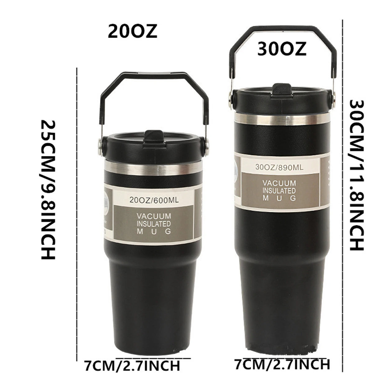 1pc Vacuum Tumbler with Lid Stainless Steel Portable Water Bottle