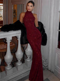Elegant Shiny Party Dress Gown ,2026 Fashion Maxi Dress
