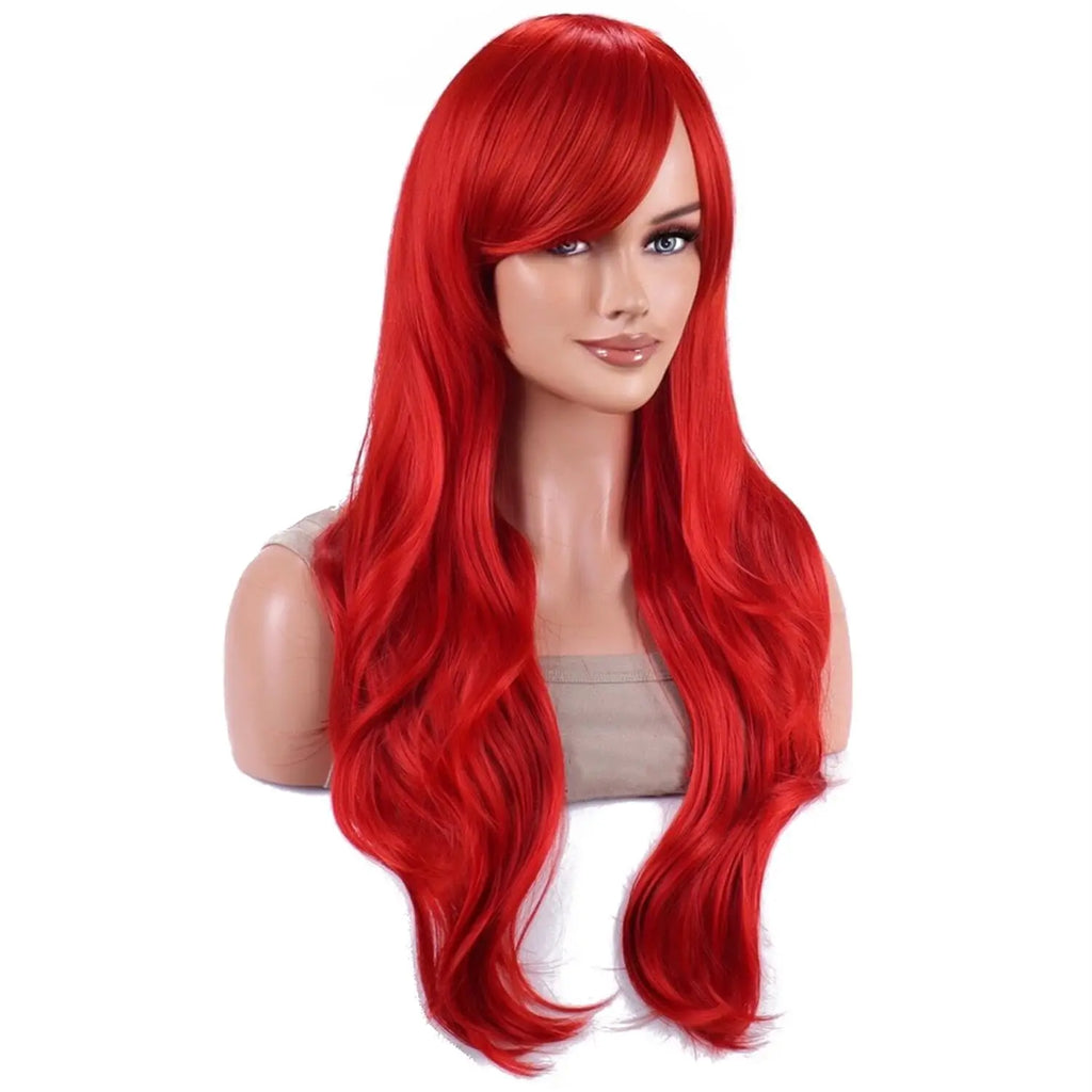 Long Red Curly Body Wave Wig