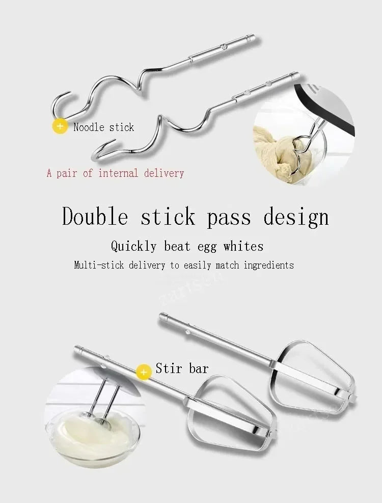 Multifunctional 7 Speed Mini Mixer Electric, Automatic Cream Food Cake Baking Dough Mixer