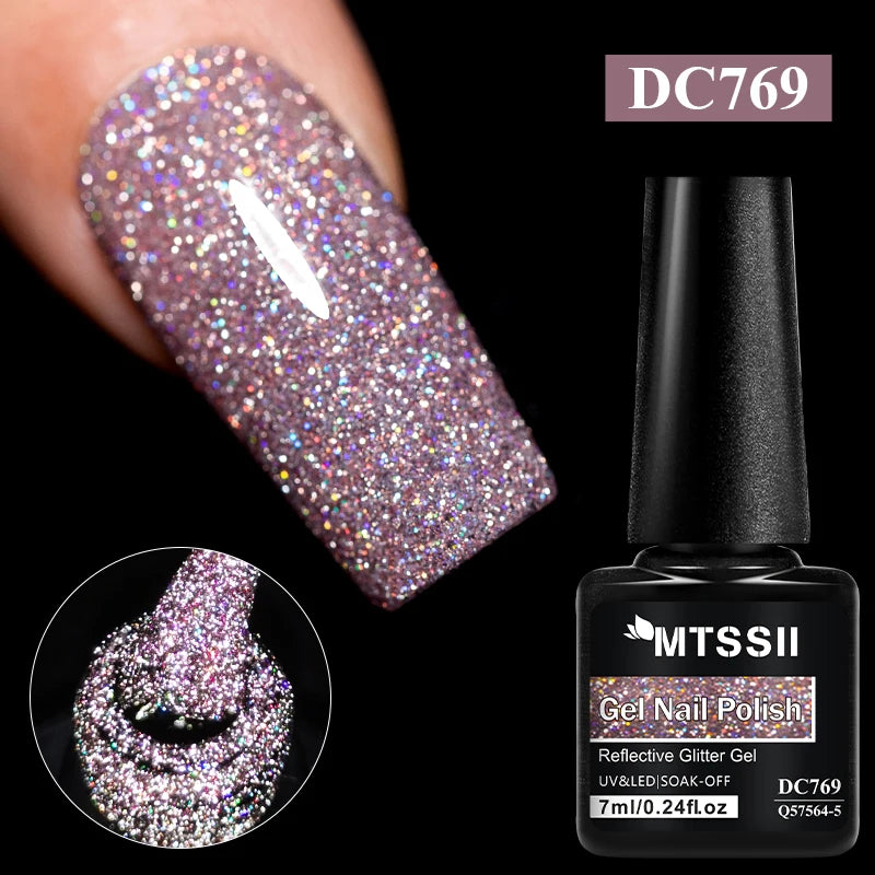 Gold Sliver Reflective Nail Gel Polish