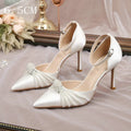 2026 New String Bead Pumps Pointed Thin Heels