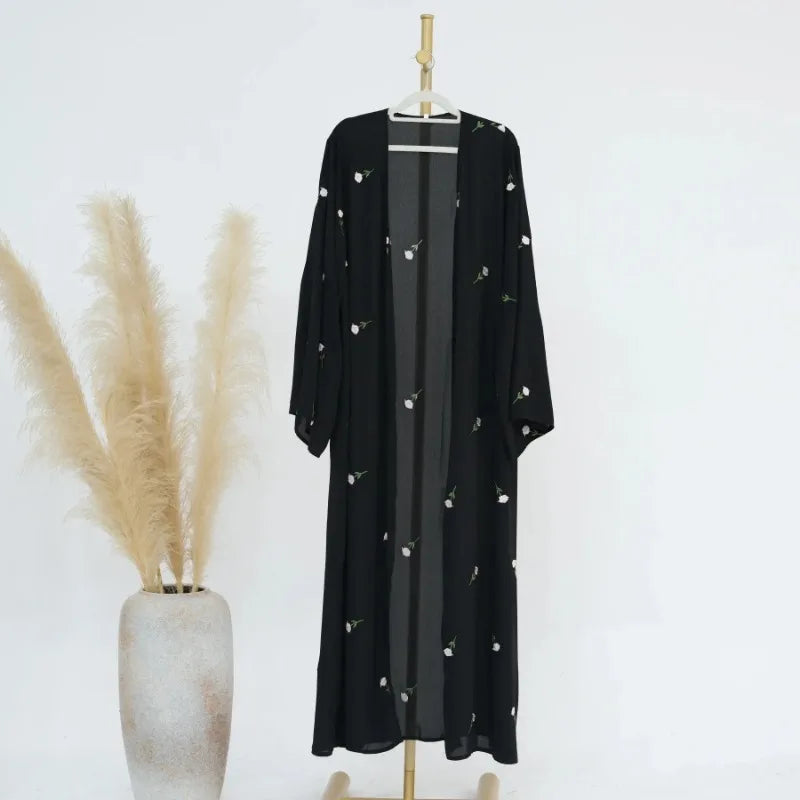 Chiffon Black Abaya for Women