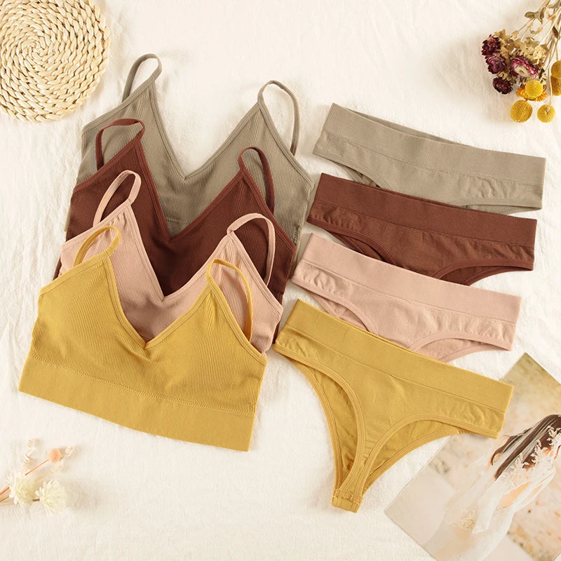 Women Underwear Set, Lingerie Panties Bra