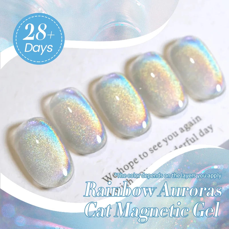 BORN PRETTY 10ml Rainbow Auroras Cat Magnetic Gel Nail Polish