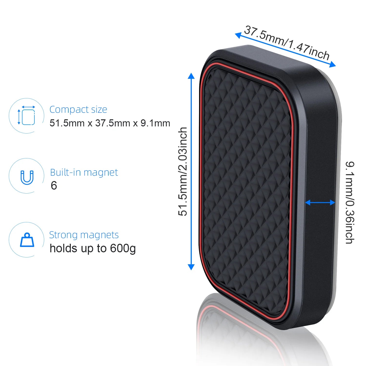 Magnetic Car Phone Mount Rectangle Flat Phone Holder
