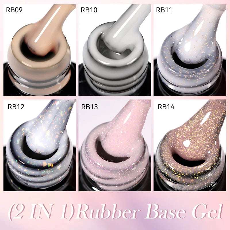 LILYCUTE Nude Crystal Rubber Base Gel Nail Polish
