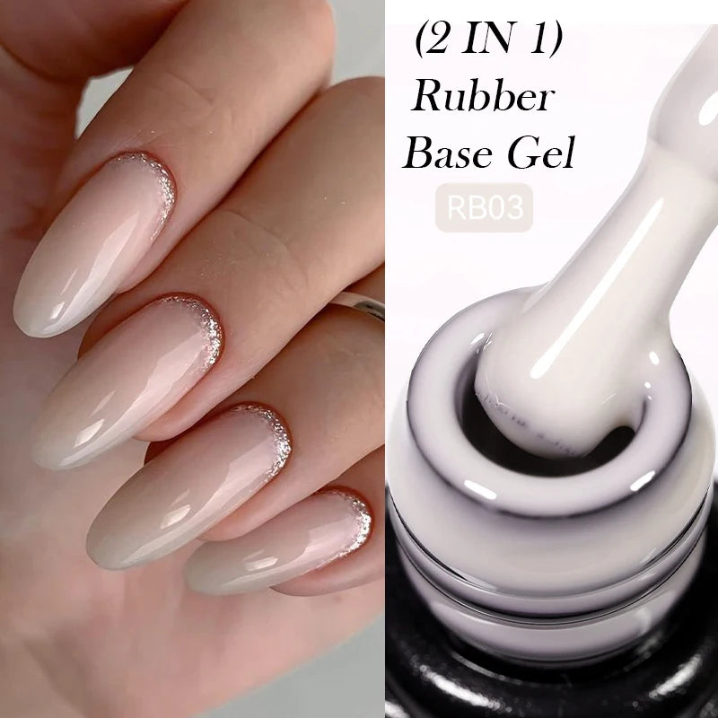 LILYCUTE Nude Crystal Rubber Base Gel Nail Polish