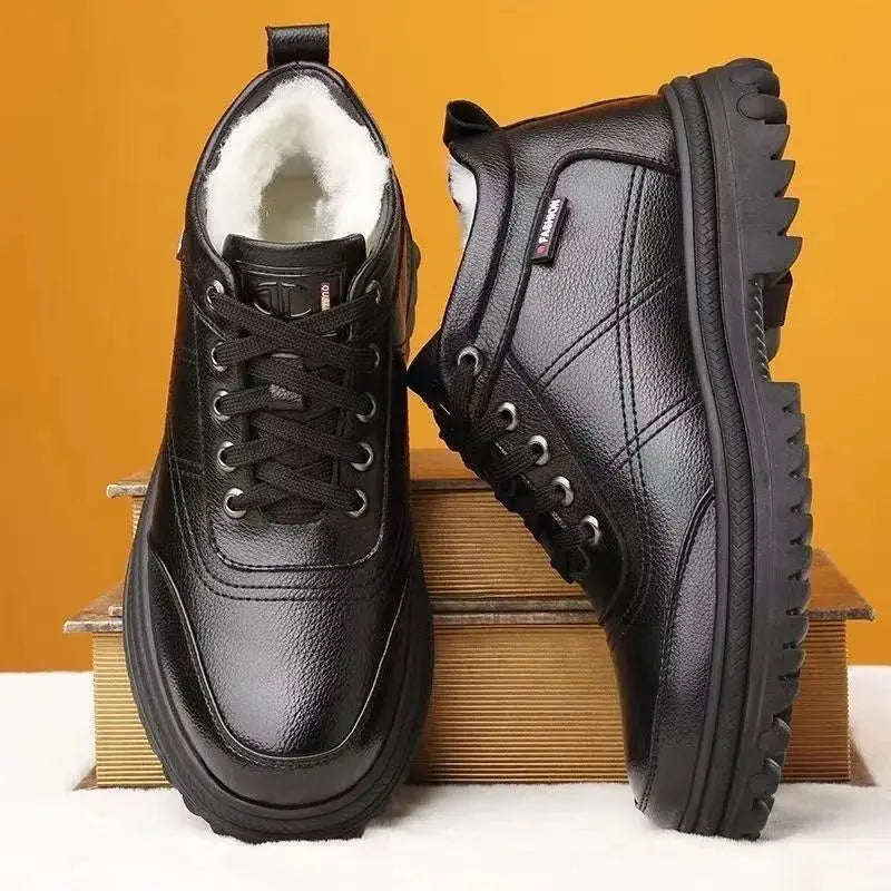 Men's Winter Thickened Warmth Casual Shoes,Leather Shoes