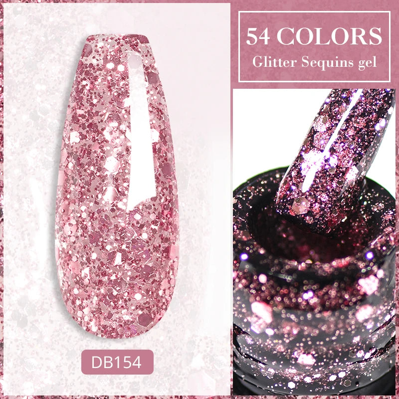 Gold Sliver Reflective Nail Gel Polish