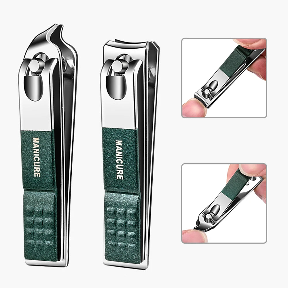 Ouriner 6-18Pcs Portable Manicure Sets Pedicure Kits Bright Black Nail Clipper set