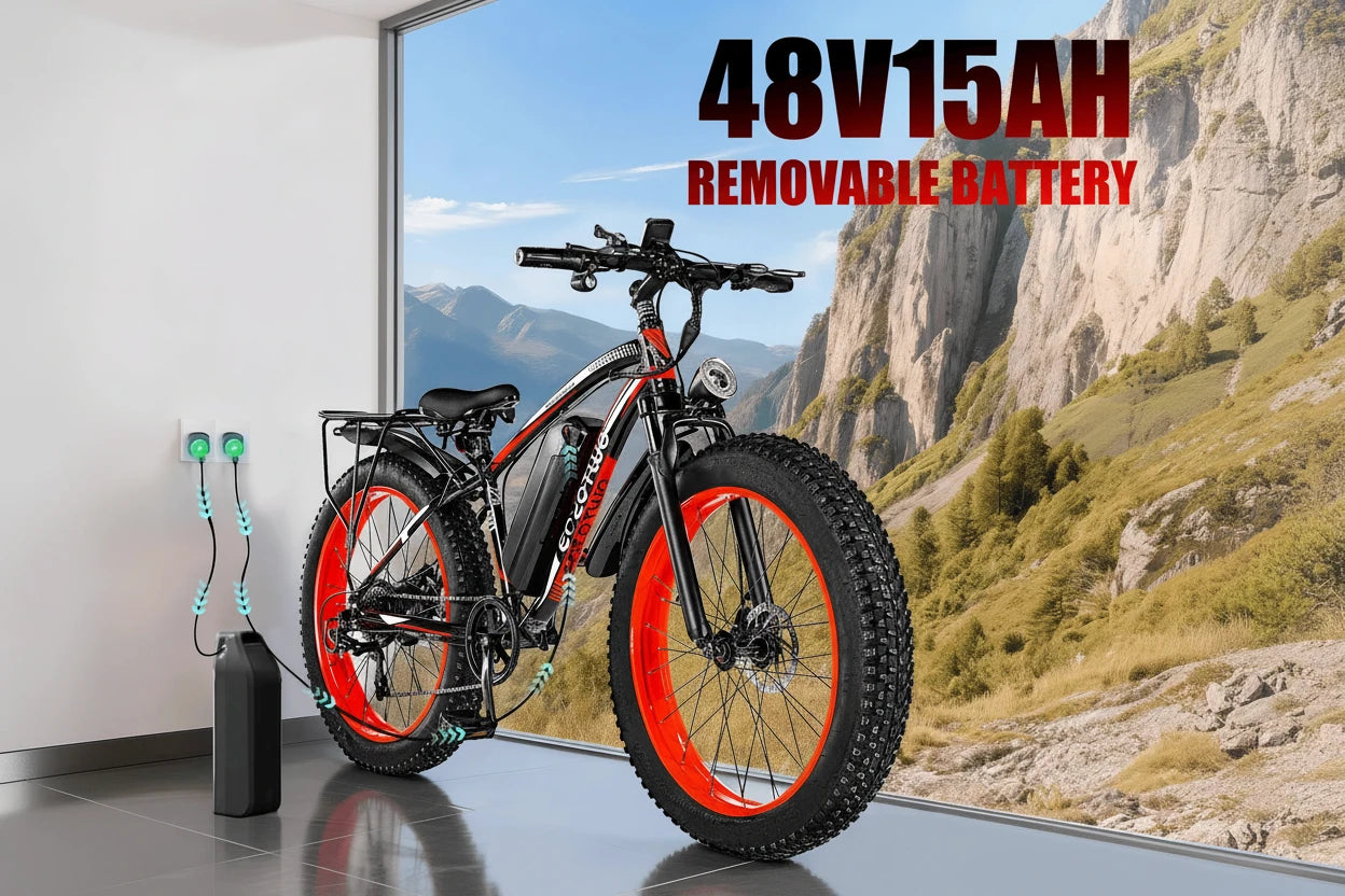 1500W Fat Tire Electric Bike for Adults 26"x4.0 All Terrain Ebike 34MPH