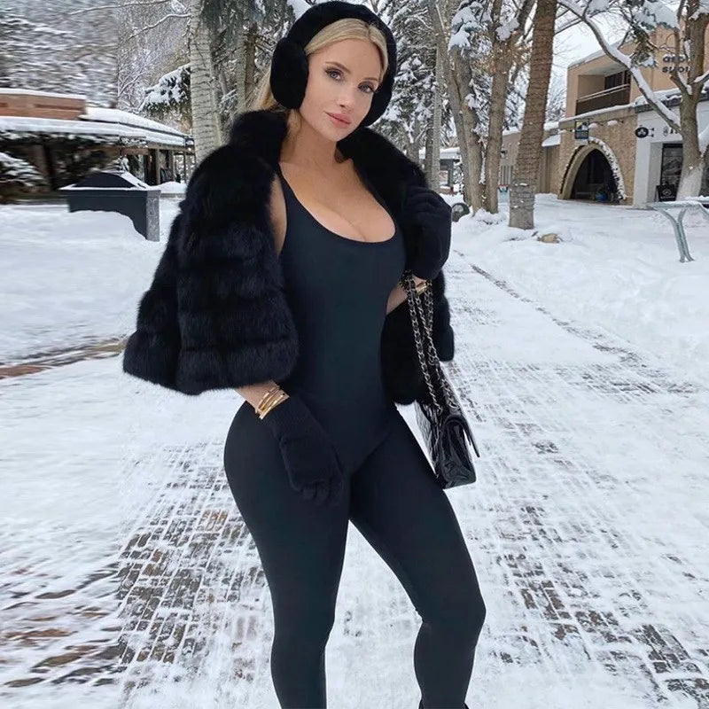Women's Tight Fit One-Piece Suit High Waist Long Pants