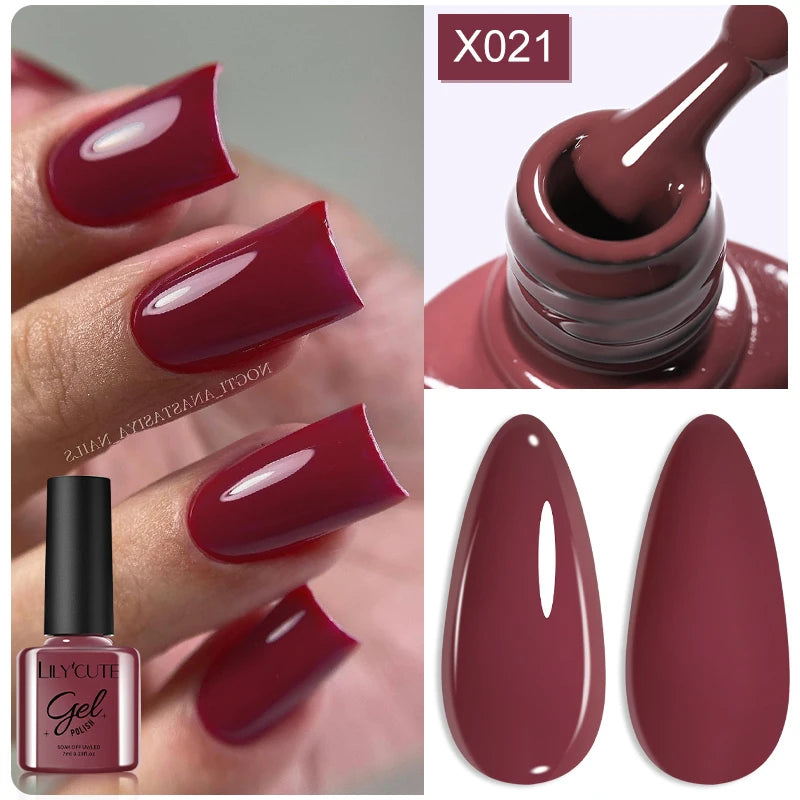 LILYCUTE Nude Crystal Rubber Base Gel Nail Polish