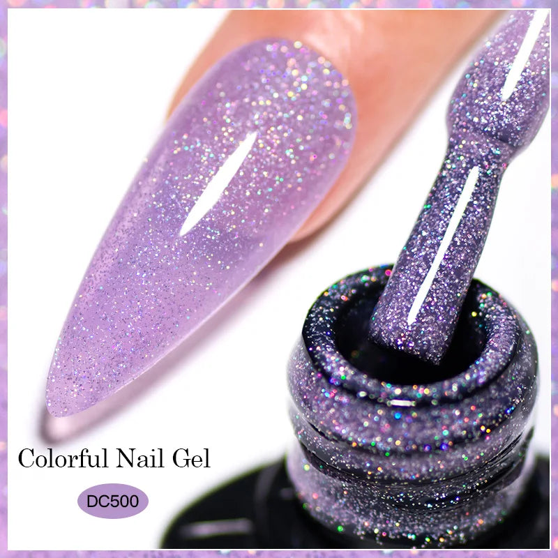 Gold Sliver Reflective Nail Gel Polish