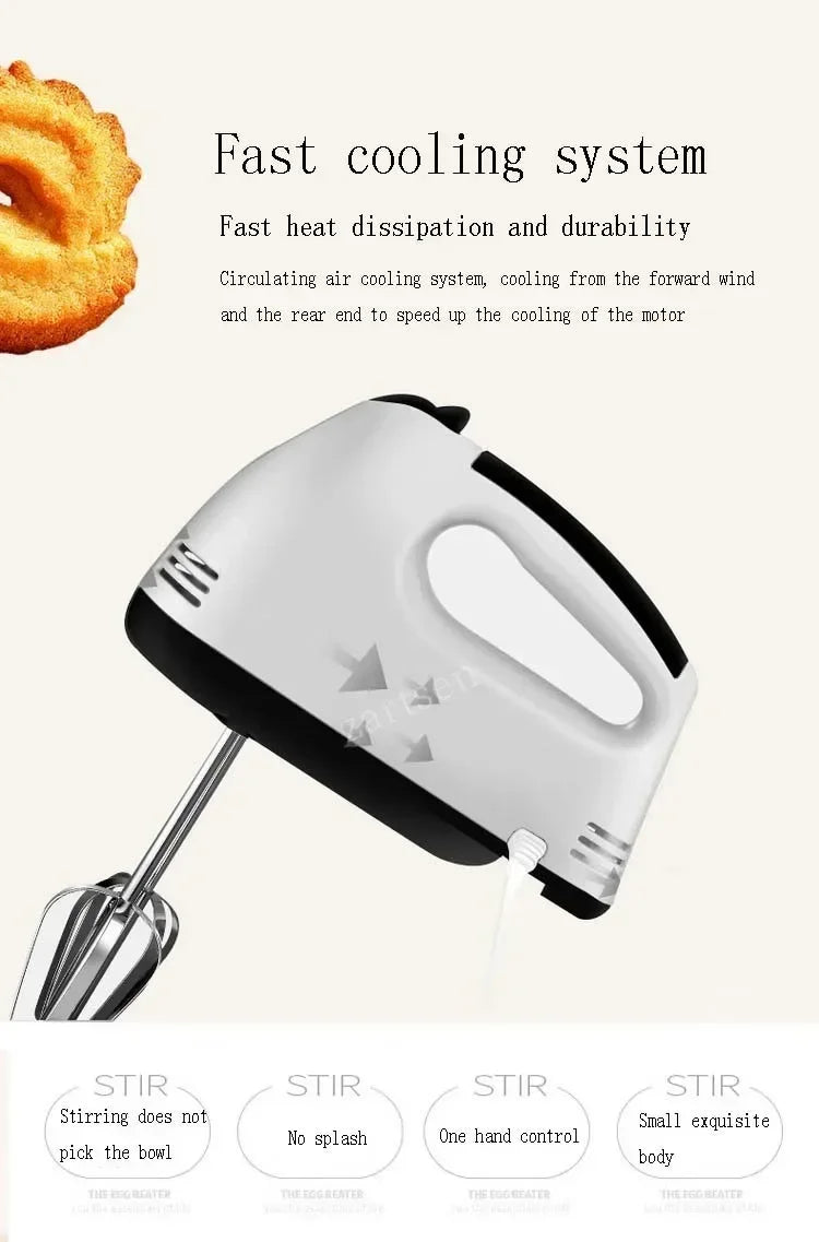 Multifunctional 7 Speed Mini Mixer Electric, Automatic Cream Food Cake Baking Dough Mixer