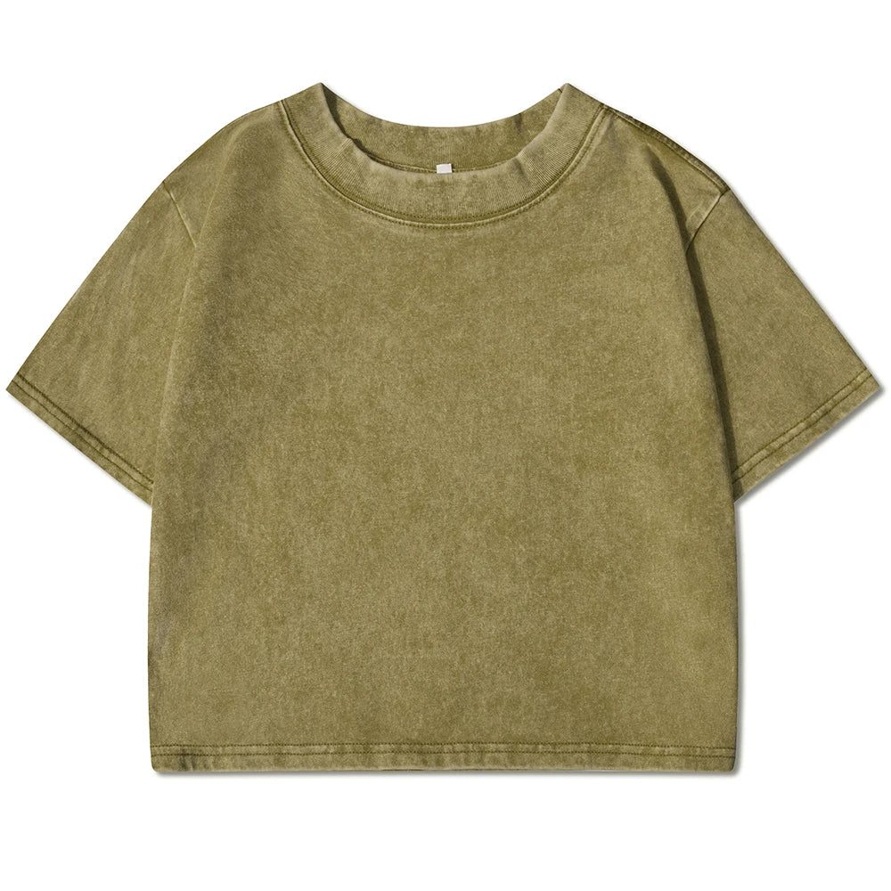 Solid Color Slim Washed T-Shirt