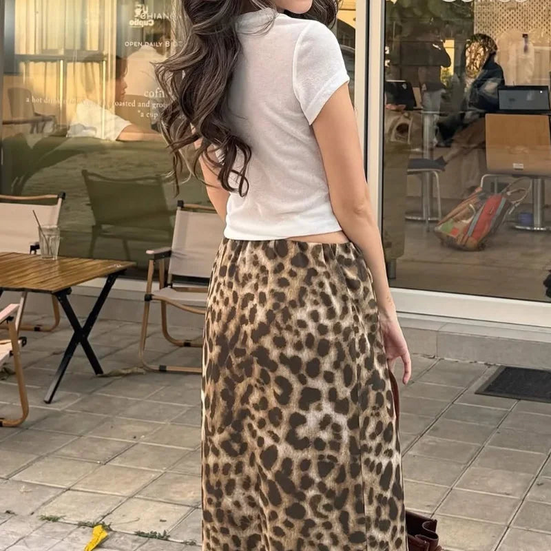 HXAO Tulle Leopard Skirts For Women