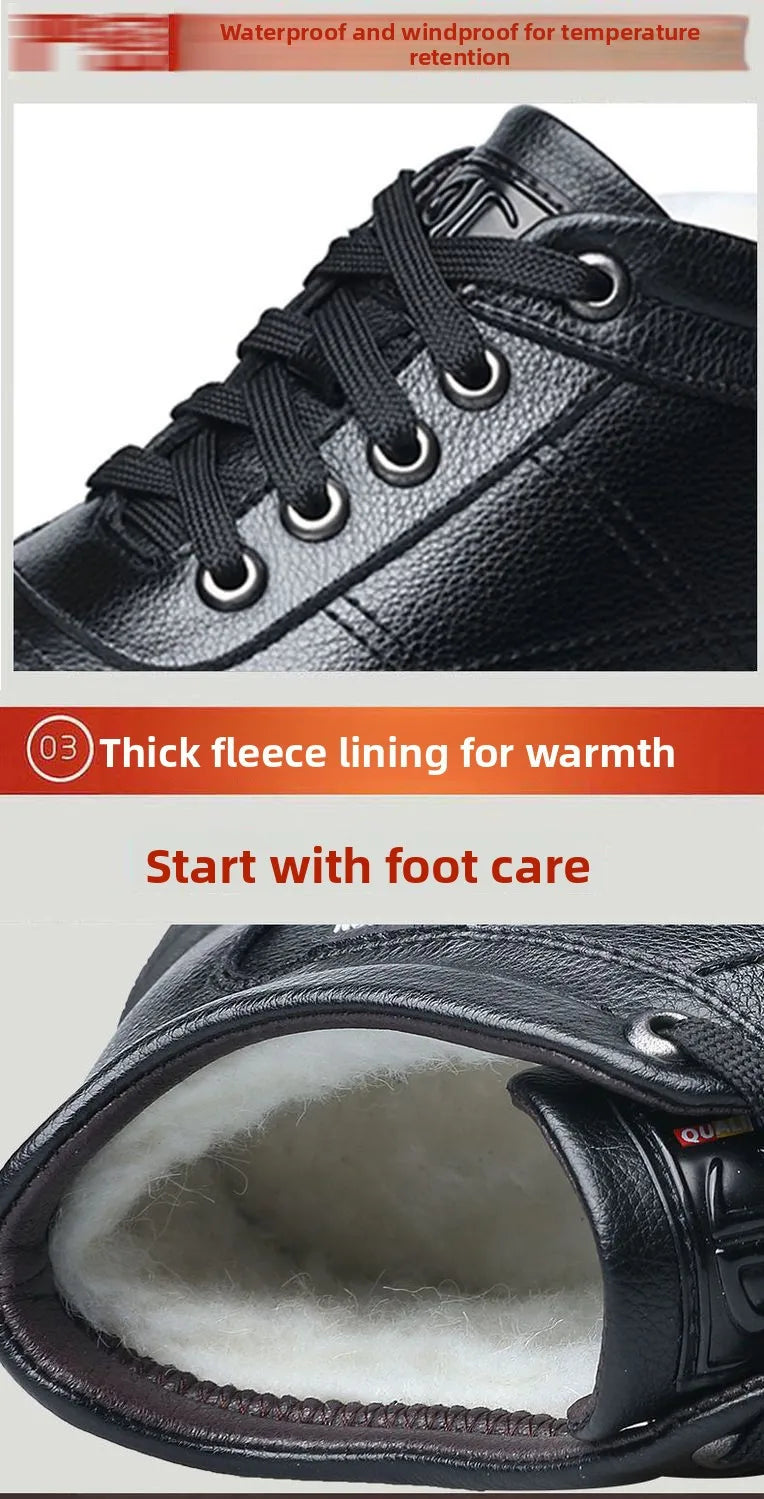 Men's Winter Thickened Warmth Casual Shoes,Leather Shoes