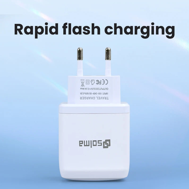 2 Ports USB  Charger White EU Standard Plug