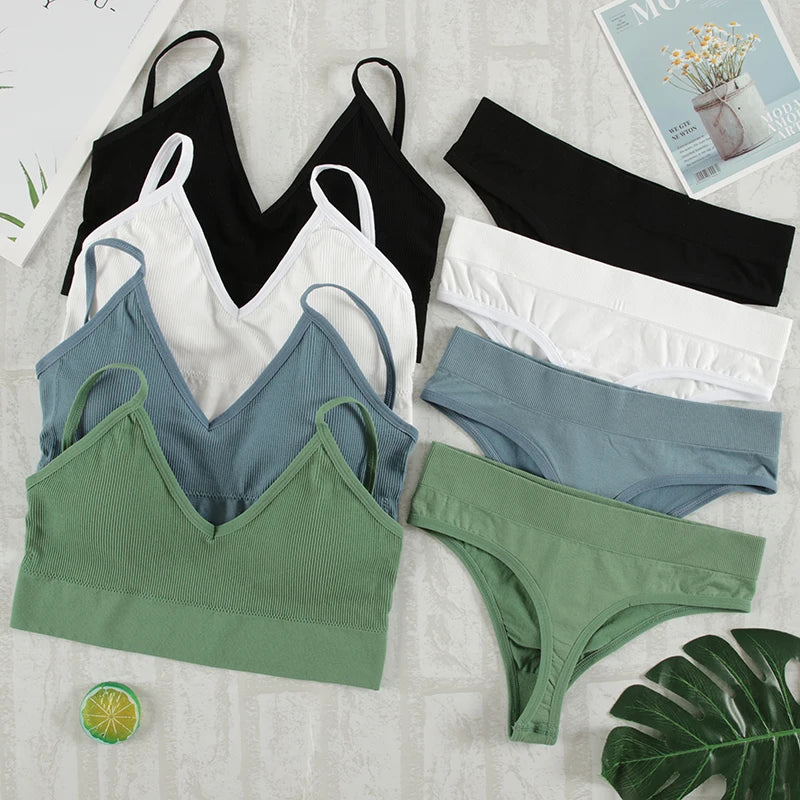 Women Underwear Set, Lingerie Panties Bra