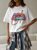 100% Cotton Women's Fashionable Printed T-shirt