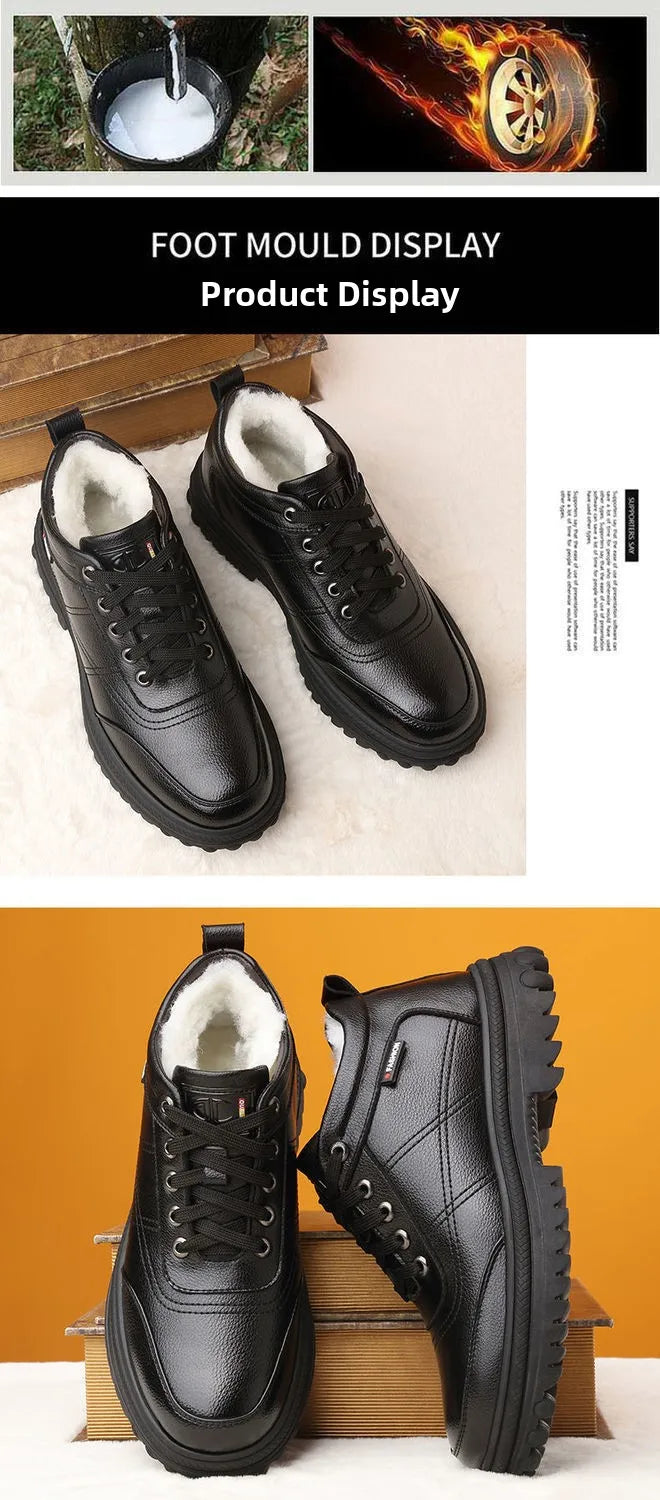 Men's Winter Thickened Warmth Casual Shoes,Leather Shoes