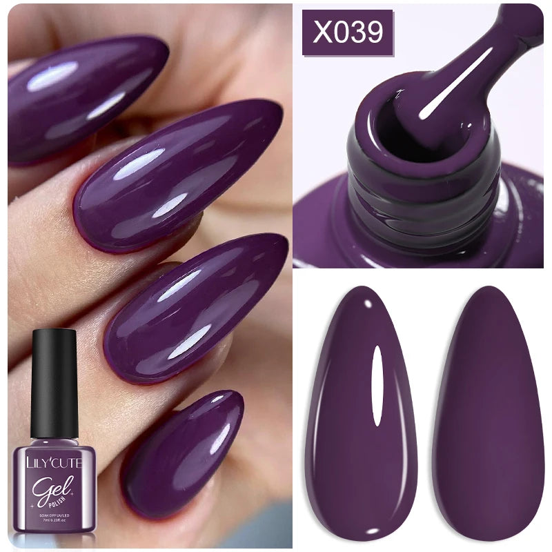 LILYCUTE 7ml Macaron Cream Gel Nail Polish