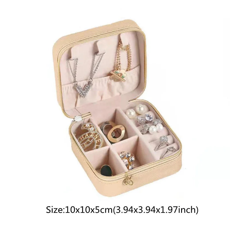 Solid Color PU Leather Material Jewelry Storage Box