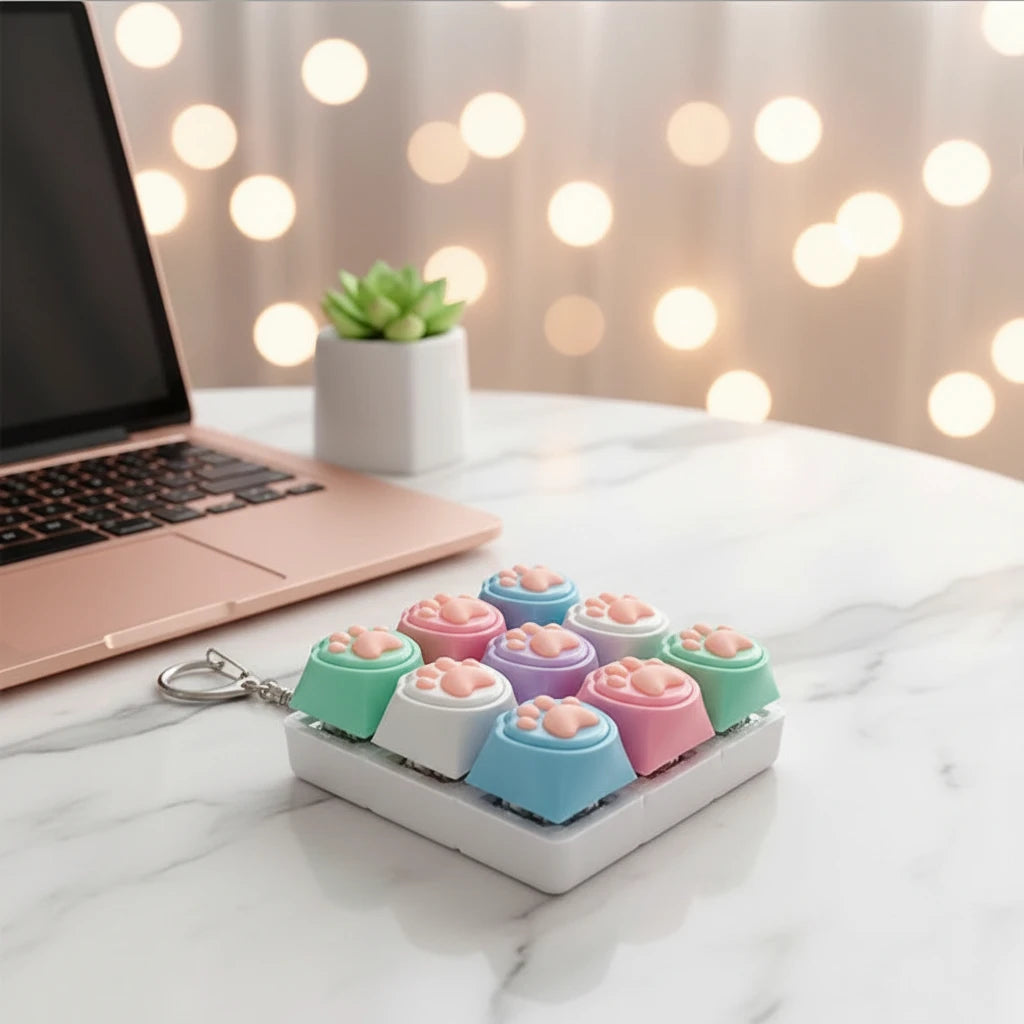 New Keys Button Keychain Stress Relief Toy