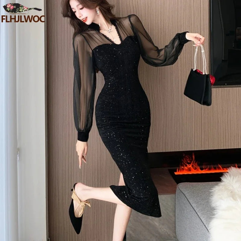 New Year French Design Party Dress Elegant