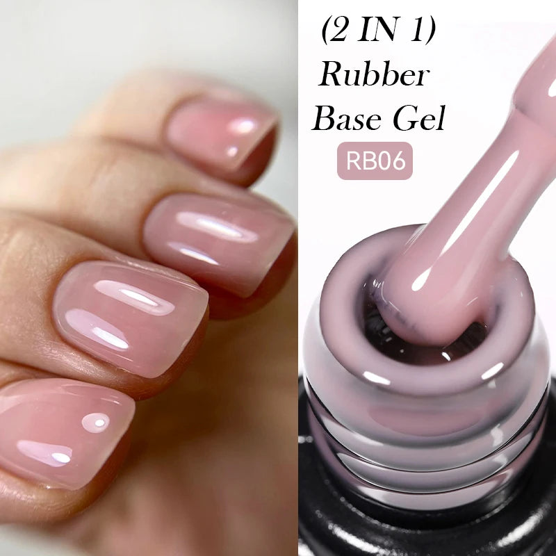 LILYCUTE Nude Crystal Rubber Base Gel Nail Polish