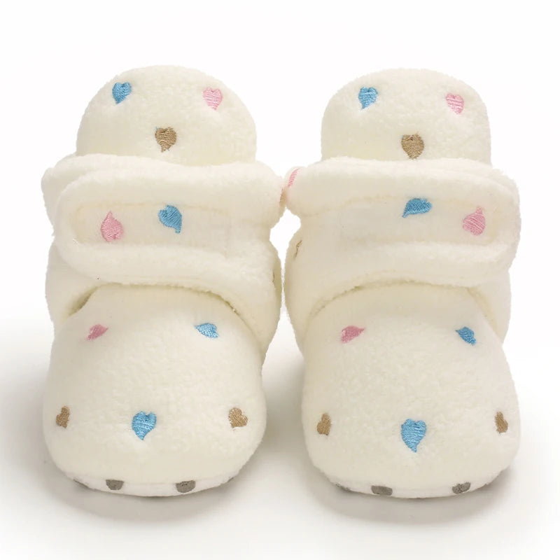 Autumn and Winter 0-1 Year Old Colorful Love Cotton Shoes