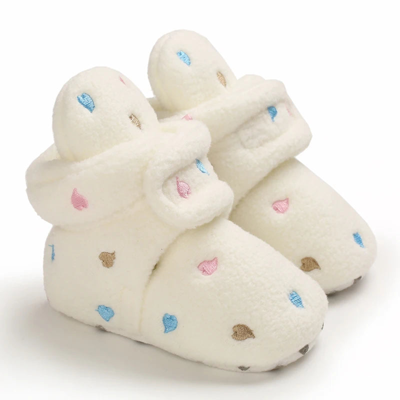 Autumn and Winter 0-1 Year Old Colorful Love Cotton Shoes
