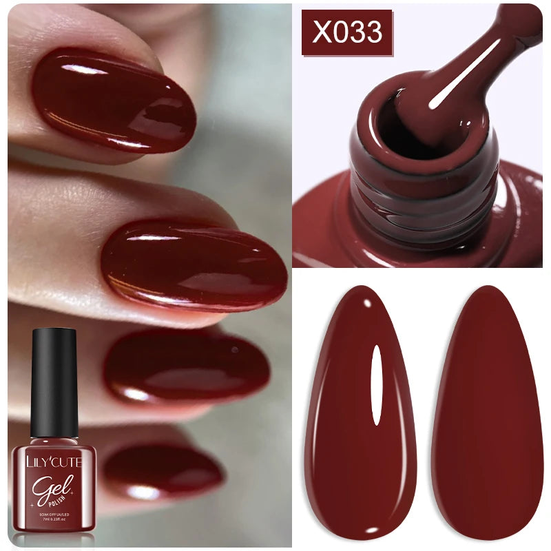 Brown Red Purple Nail Gel Polish Coffee Color Series