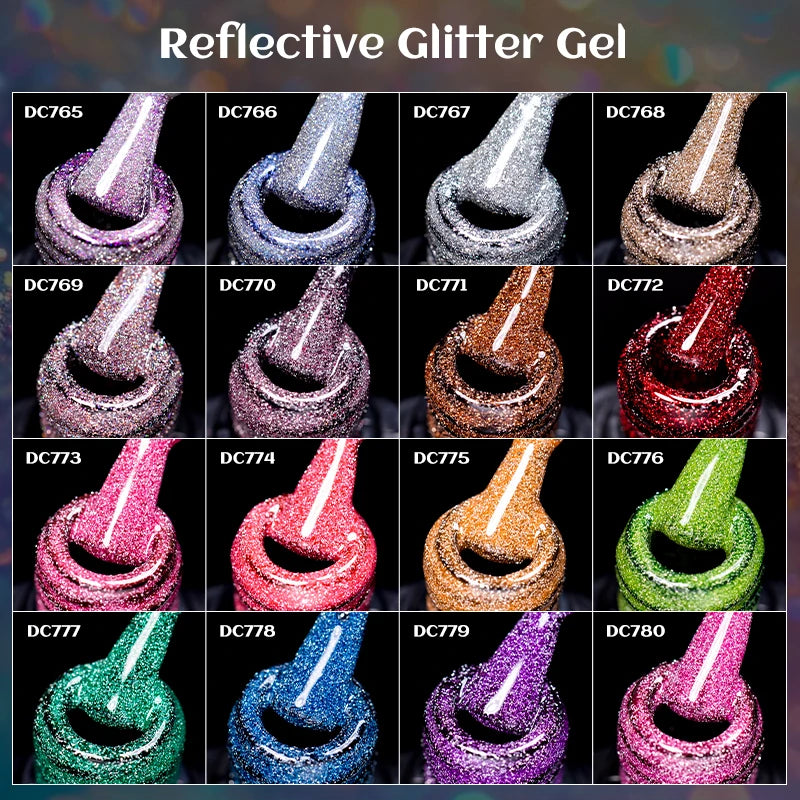 Gold Sliver Reflective Nail Gel Polish