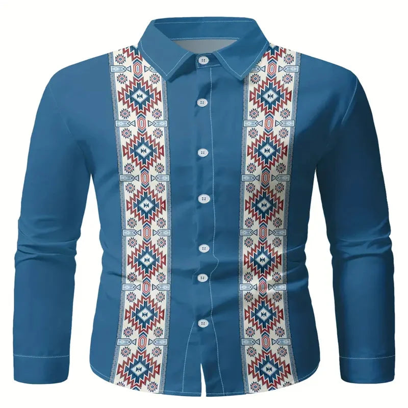 Men's Fashion Printed Shirt Retro Style, New 2026 fashion