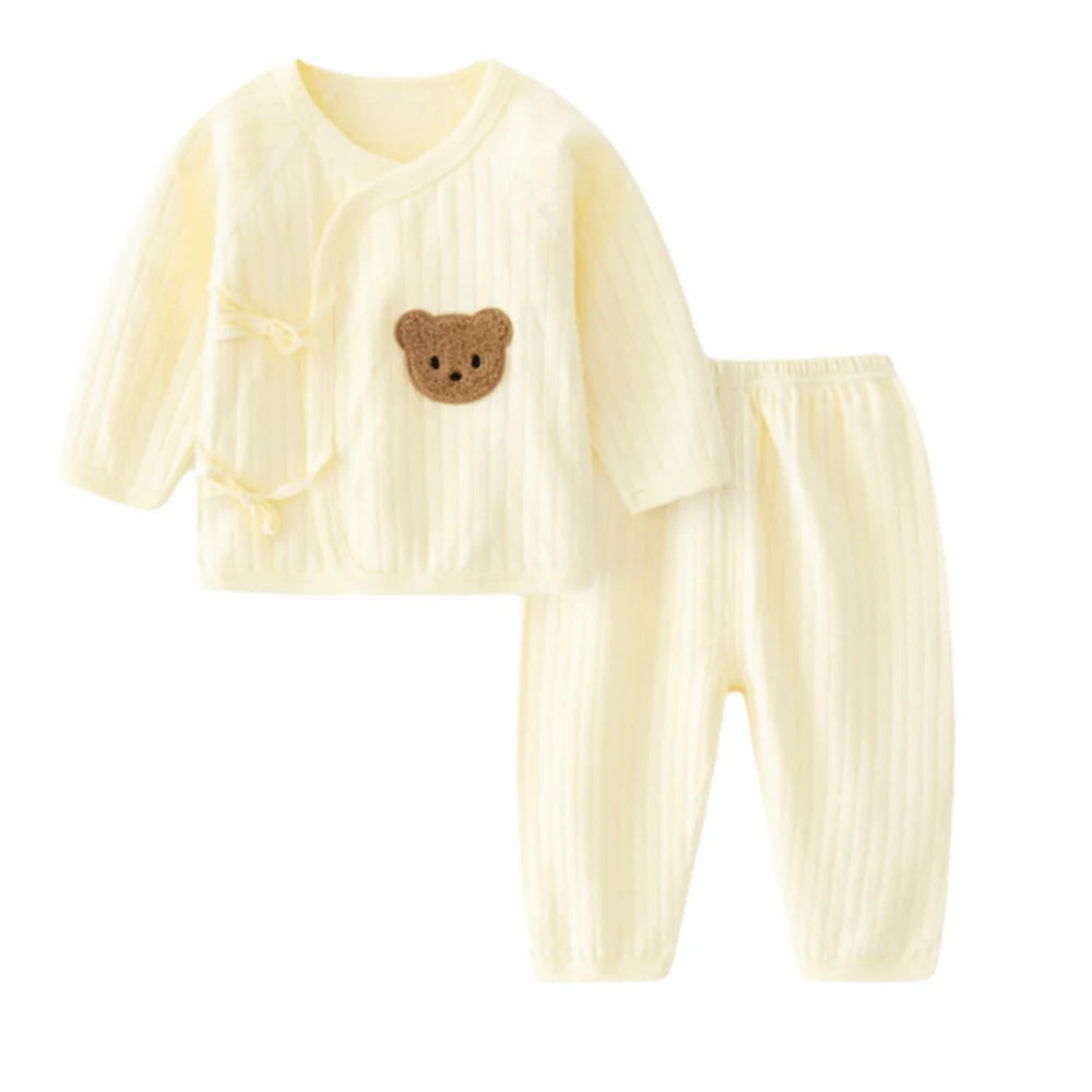 2Pcs/set Cartoon Bear Baby Cardigans Sets Soft Cotton 0-6 Months