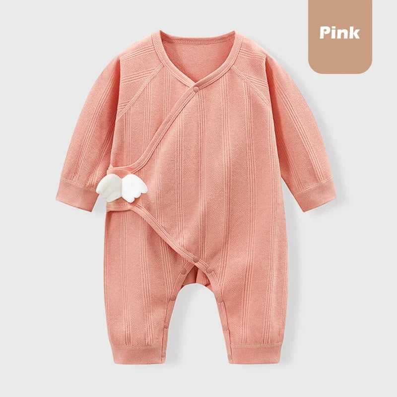 Newborn Romper with Soft Knit Long Sleeve Wrap Onesie