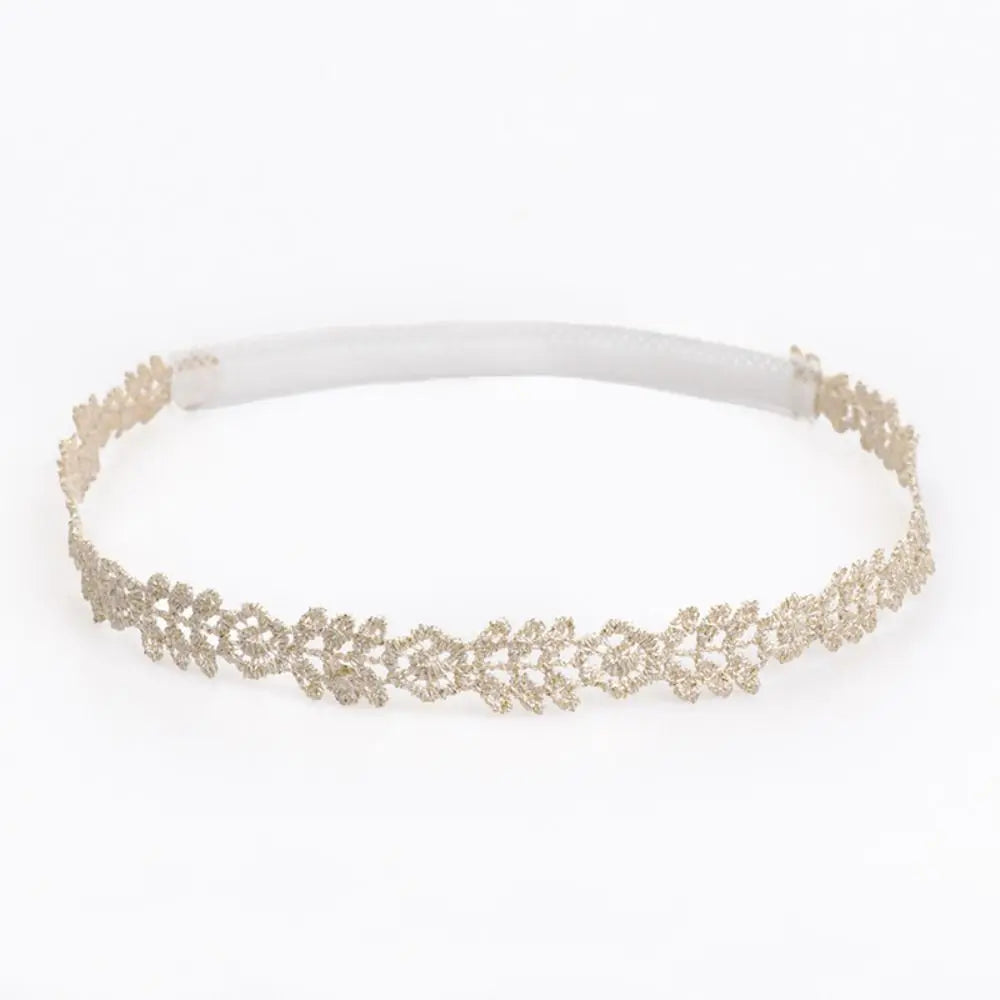 Cute Lace Headband Soft Newborn Elastic Turban  Princess Gold Hairband