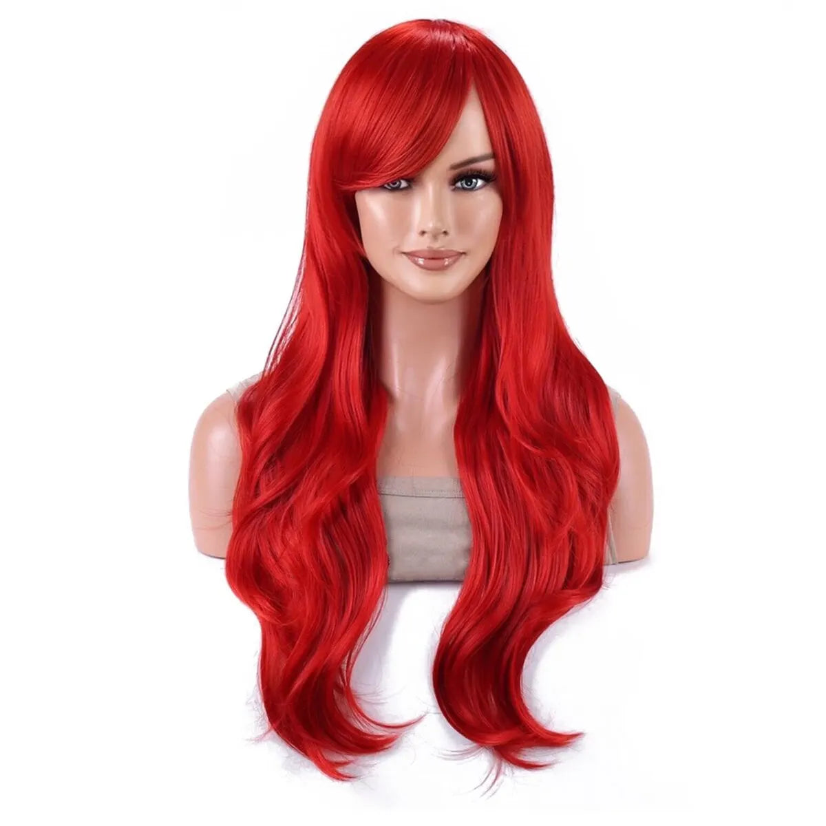 Long Red Curly Body Wave Wig