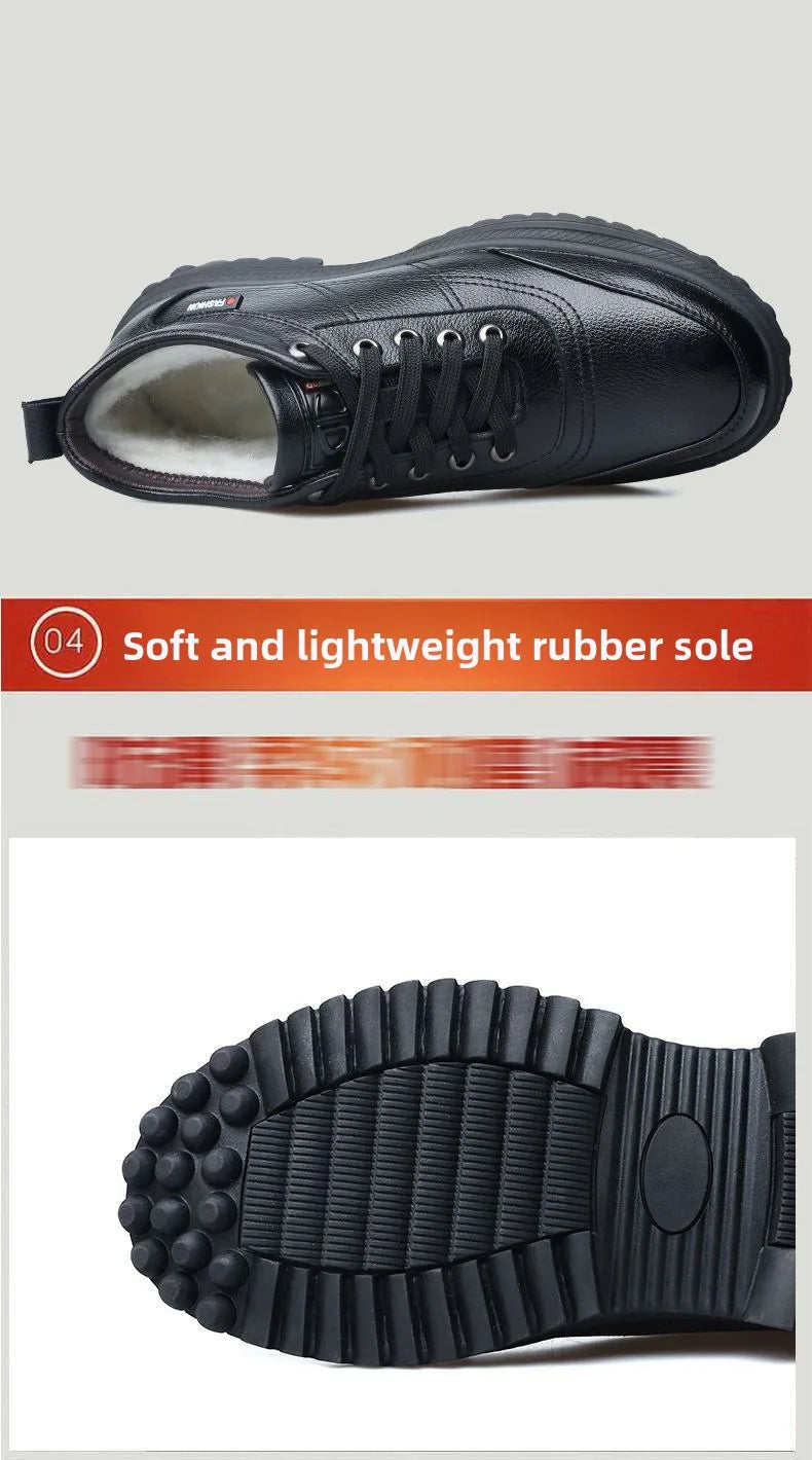 Men's Winter Thickened Warmth Casual Shoes,Leather Shoes