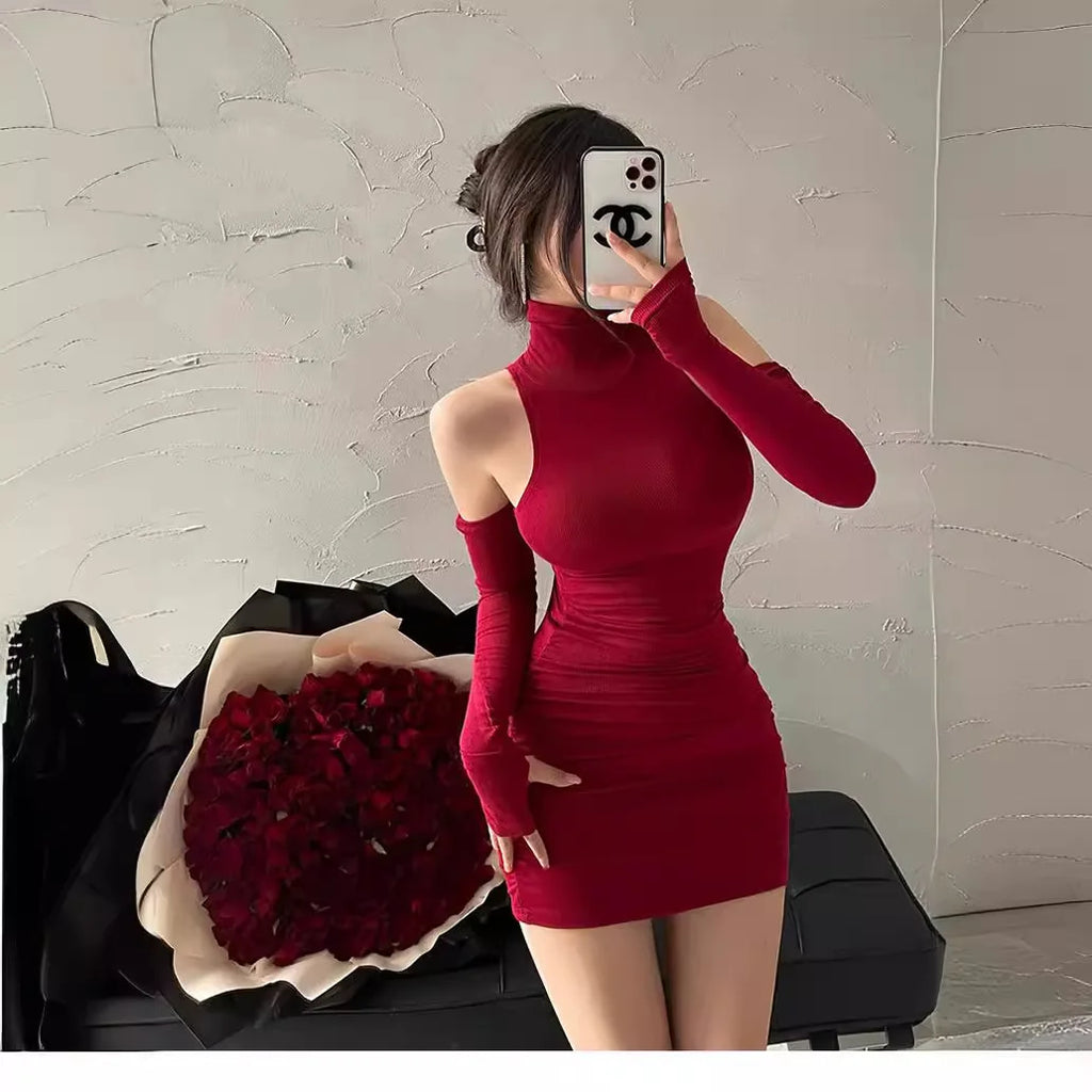 High Neck Tight Dress for females