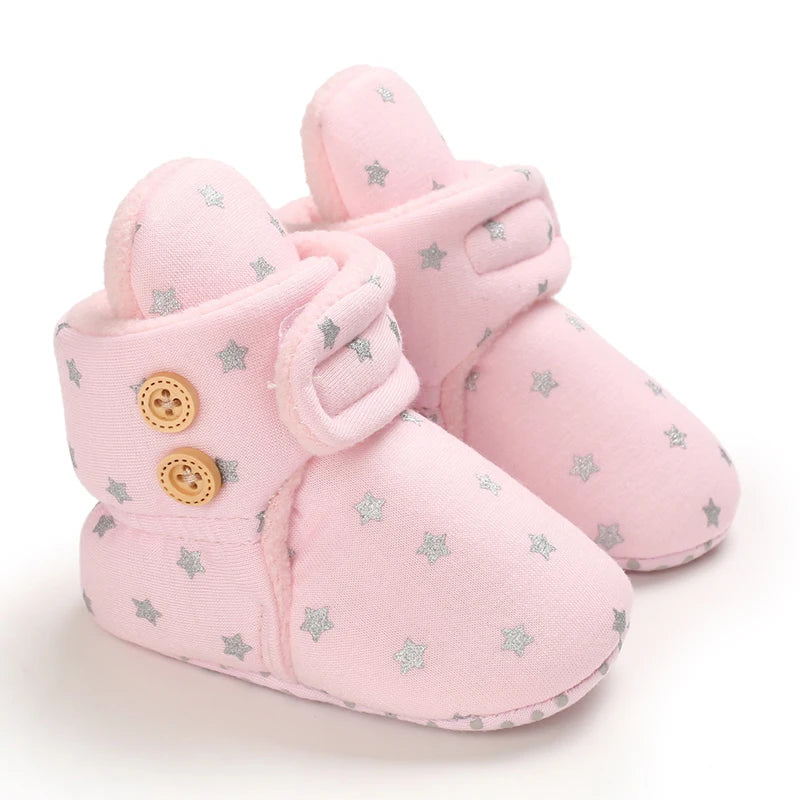 Autumn and Winter 0-1 Year Old Colorful Love Cotton Shoes