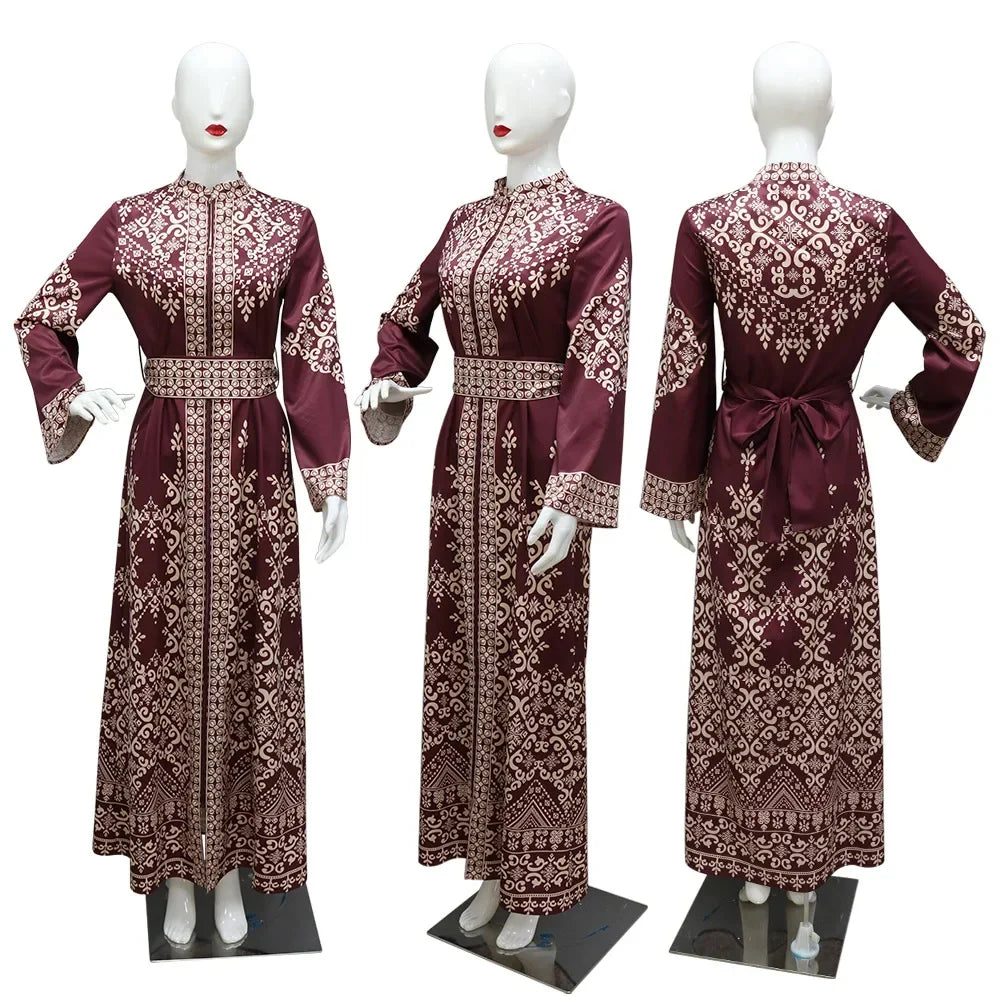 Muslim Women Zipper Long Dress Robe Dubai Abaya Outfits